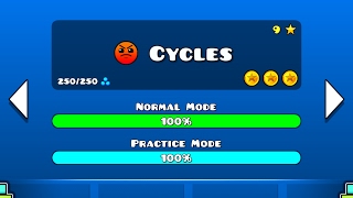 Geometry Dash Walkthrough  Level 9 Cycles ALL COINS [upl. by Akerahs]