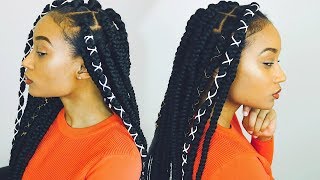 HOW TO RUBBER BAND METHOD BOX BRAID TUTORIAL  TANIEYA [upl. by Rigdon]