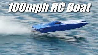 100mph RC Boat  Dual 12s Brushless Motors [upl. by Hemetaf3]