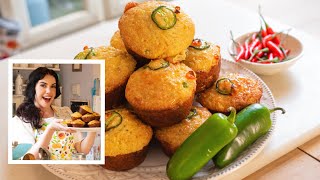 The BEST Jalapeño Cheddar Cornbread Muffins EVER Sweetartgal [upl. by Wimsatt]