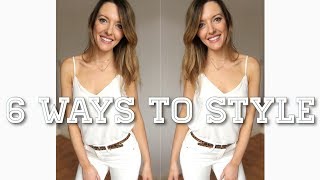 6 ways to style a white camisole lookbook  Dr Sarah Nicholls [upl. by Adekahs]