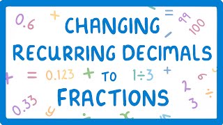 How to Convert Recurring Decimals to Fractions Proportions Part 66 18 [upl. by Christianity]