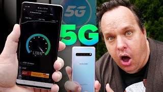 Testing the Insane Galaxy S10 5G speeds on ATampT 5G network [upl. by Truc]