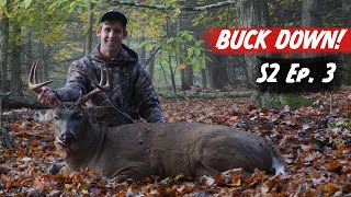 Rutting BUCK DOWN During a Cold Front 20 Yard Shot  PA Archery Hunting 2020 [upl. by Weinhardt]