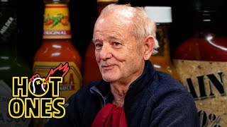 Bill Murray Doesn’t Flinch While Eating Spicy Wings  Hot Ones [upl. by Sontag796]