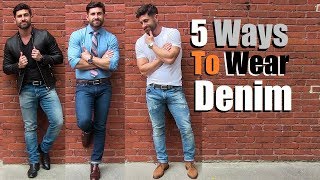 5 AWESOME Ways To Wear Your Favorite Jeans Simple But COOL Outfit Ideas For Men [upl. by Hattie]