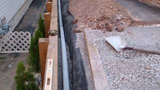 installing drainage for 6x6 retaining wall [upl. by Llenil]