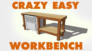 Crazy Easy Workbench Build  FREE PLANS [upl. by Igal]