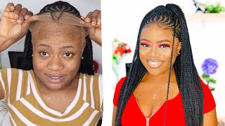 how to install a lace frontal braided wig [upl. by Colt]