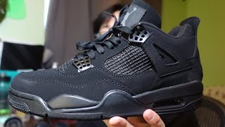 Jordan 4 Black Cat From DHGate  Review  On Foot [upl. by Egiap]