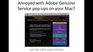 Adobe Genuine Service Pop Up Fix [upl. by Goldarina]