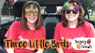 Makaton CarPark Karaoke  THREE LITTLE BIRDS  Singing Hands [upl. by Grega]