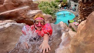 BACKYARD WATER PARK Adley Slides Backwards Ultimate Family Vacation and Pool Party with Friends [upl. by Eciuqram]