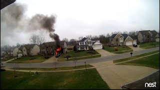 Extreme pre arrival video shows earliest stages of Ohio house fire [upl. by Llevron771]