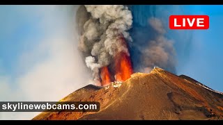 🔴 Live Eruption from Volcano Etna  Sicily [upl. by O'Malley315]