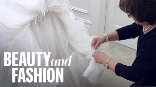 How to Bustle a Wedding Dress  The Knot [upl. by Harvard341]