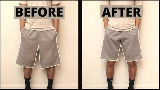 How To Alter Your Large Shorts  Pants To Be Smaller  Quick and Easy DIY [upl. by Dikmen]