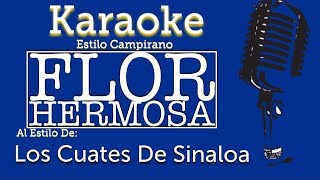 Flor Hermosa  Karaoke  Los Cuates De Sinaloa [upl. by Aihppa]