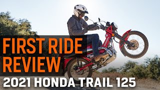 2021 Honda Trail 125 First Ride Review [upl. by Adekan]