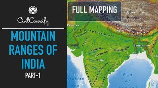 Mountain Ranges of India  PART 1  North amp NorthEast India  Full Mapping Practice [upl. by Homere327]