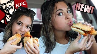 TRYING KFCS 3 NEW CHICKEN SANDWICHES MUKBANG  Steph Pappas [upl. by Aneahs]