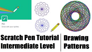 Scratch Pen Tutorial  Intermediate Level  Drawing Patterns Using Shapes [upl. by Castora]