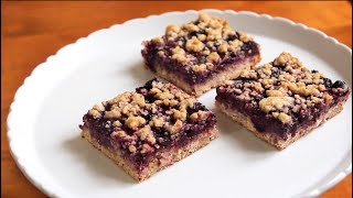 Blueberry Crumble Bars  Simple Breakfast Recipe [upl. by Joline]