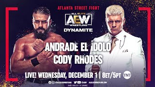 FULL MATCH  Cody Rhodes vs Andrade quotEl Ídoloquot – Atlanta Street Fight AEW Dynamite 2021 [upl. by Goldner]