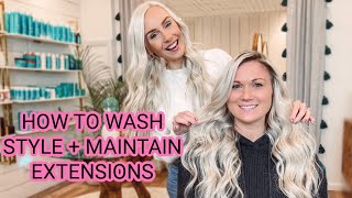 HOW TO WASH STYLE MAINTAIN HAIR EXTENSIONS [upl. by Atihana]