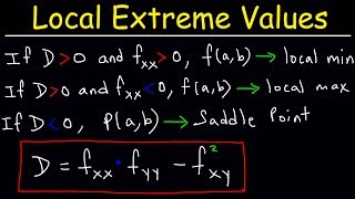 Local Extrema Critical Points amp Saddle Points of Multivariable Functions  Calculus 3 [upl. by Millian]