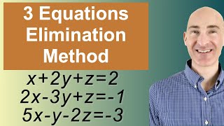 Solving Systems of 3 Equations Elimination [upl. by Wolgast]