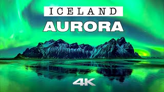 Northern Lights in ICELAND ★ Magical AURORA Borealis ★ Ambient Aerial 4K ► [upl. by Wynny]