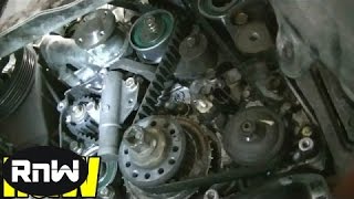 How to Remove and Replace the Timing belt and Water Pump  Mitsubishi 24L SOHC Engine PART 2 [upl. by Nilsoj101]