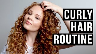 MY CURLY HAIR ROUTINE WASH STYLE amp DIFFUSE [upl. by Tneciv]