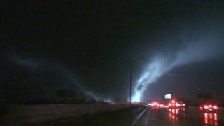 Massive tornado roars across highway [upl. by Odlamur]