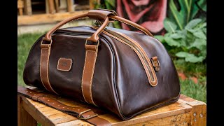 Making a Handmade Duffel Bag  DIY  Free Leather Pattern Download [upl. by Enael]