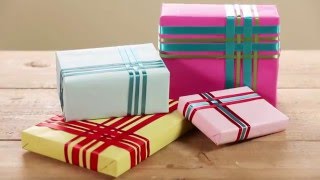 How to Wrap a Present With a Woven Ribbon Gift Topper [upl. by Mal]