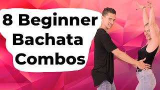 Bachata for Beginners  8 Bachata Beginner Combinations  Bachata Tutorials by MariusampElena [upl. by Lauhsoj722]