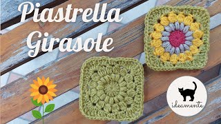 PIASTRELLA quotGIRASOLEquot  Tutorial uncinetto [upl. by Lamrouex104]