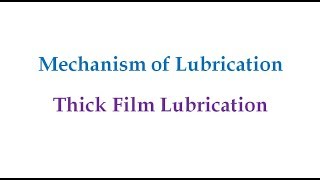 Thick Film Lubrication [upl. by Suolhcin]