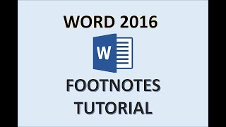 Word 2016  Footnotes  How to Add Do Insert Make Use Put Create a Footnote Reference in Microsoft [upl. by Zumwalt320]