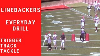 Every Day Linebacker Drill that incorporates Trigger Tracking and Tackling Fundamentals [upl. by Elyse]