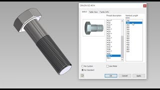 Autodesk Inventor  add new fastener length to Content Center Library [upl. by Sherfield]