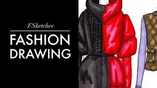 PUFFER JACKETS P1 Drawing Fashion Drawing [upl. by Donica]