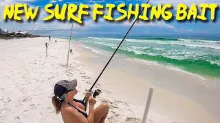 Catching Pompano on a New Bait  Destin Surf Fishing [upl. by Aerbua]