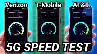 iPhone 12 5G Speed Test Verizon vs TMobile vs ATampT [upl. by Rafferty]