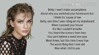 Taylor Swift  Betty lyrics [upl. by Pearlstein780]