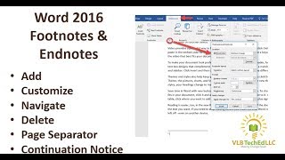 Word 2016 Footnotes and Endnotes [upl. by Stiegler325]