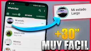 Como PONER VIDEOS LARGOS en ESTADO de WHATSAPP ⌚ [upl. by Eirallih753]