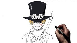 How To Draw Sabo  Step By Step  One Piece [upl. by Auhs]